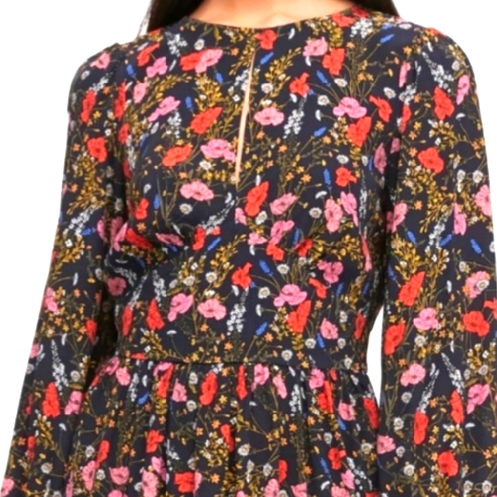 Banana republic floral mini dress with keyhole
